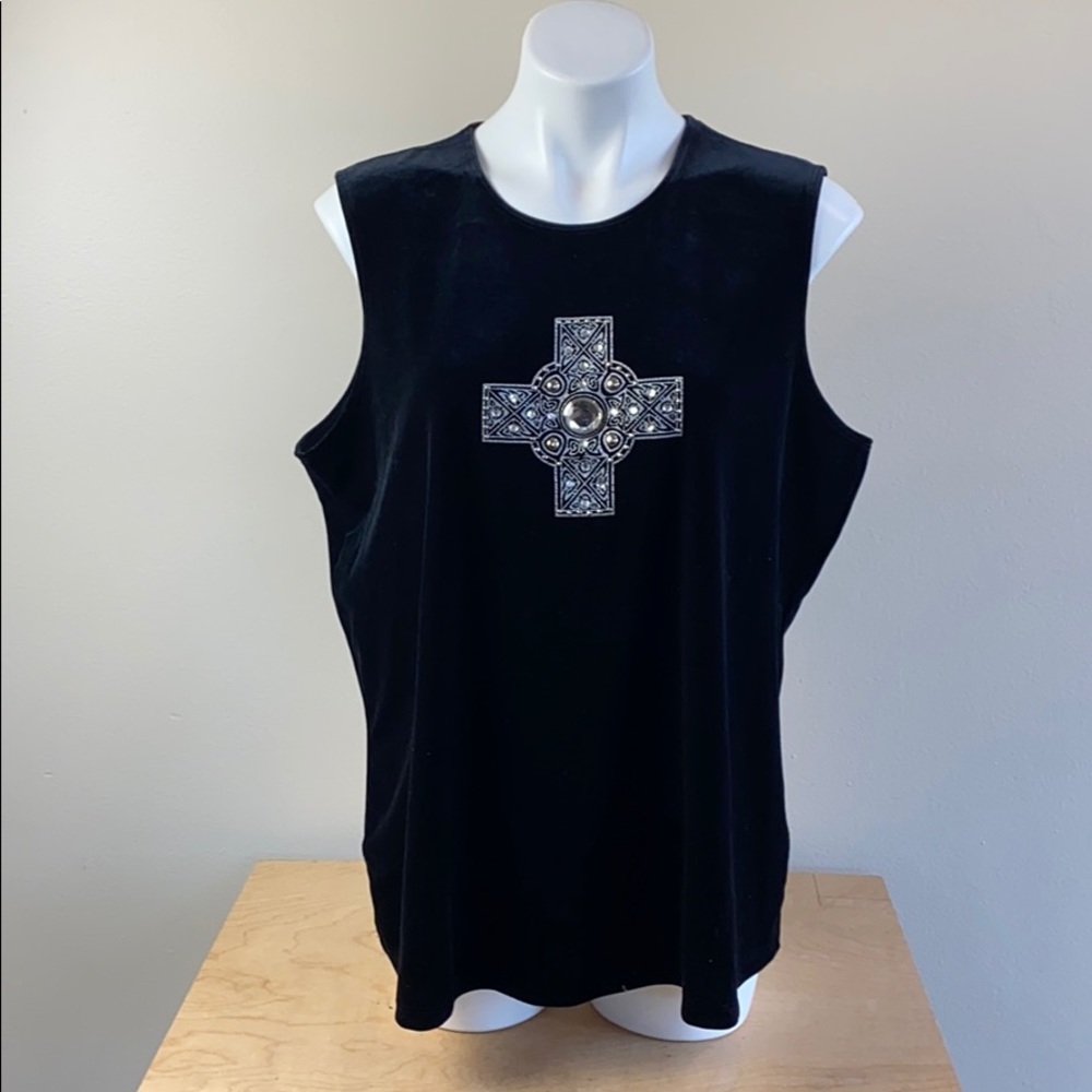 Velvet Rhinestone Tank Top
